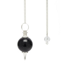 Afbeelding in Gallery-weergave laden, Zwarte obsidiaan ronde pendel
